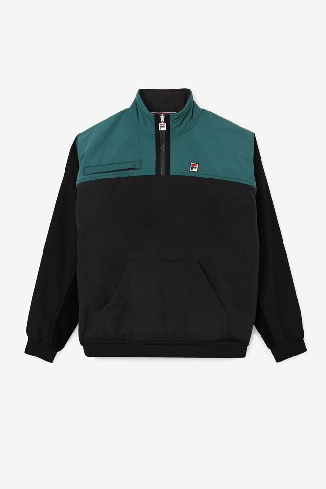 Fila Francisco Fleece Black Jacket Mens - NZ 57289-TYQE